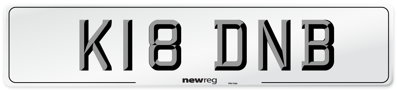 K18 DNB Number Plate from New Reg
